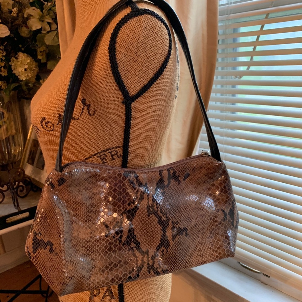 Desmo Leather Handbag (Python Print) - image 1